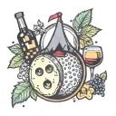 cheese wine mirrorball tattoo design idea