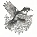 swallow bird flying tattoo design idea