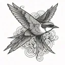 swallow bird flying tattoo design idea