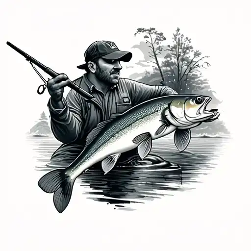 fishing/ memorial tattoo for dad tattoo design idea