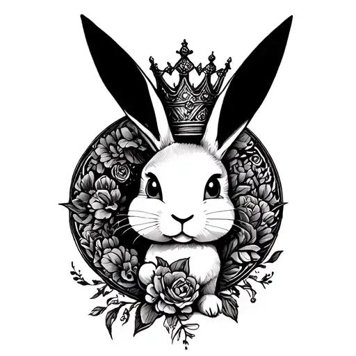 playboy bunny with crown tatto tattoo design idea