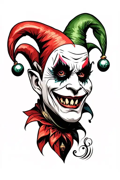 evil jester's tattoo design idea