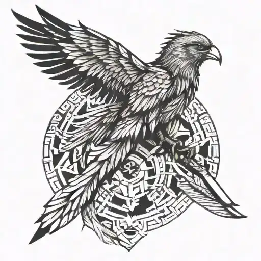 Ave Fenix bird tattoo design idea