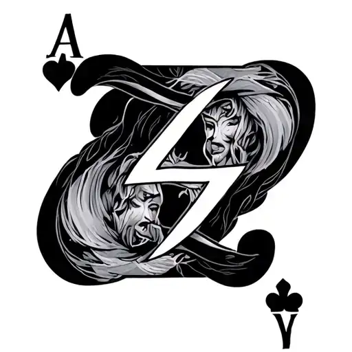 7 And 2 Card unsuited tattoo design idea