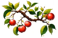 tree branch with crabapple tattoo design idea