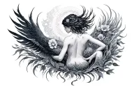 Combination of mythology, nature, and spiritual. I want it at my lower back, the waist part.  tattoo design idea