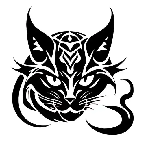 Demon Cat tattoo design idea