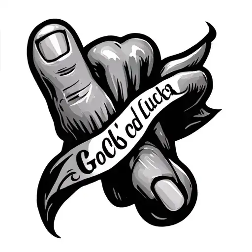 good luck finger with name tattoo tattoo design idea