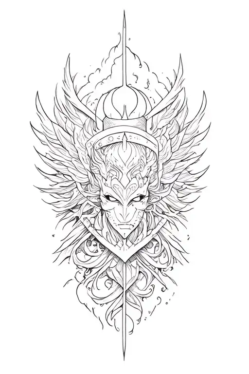 Fineline forearm tattoo symbolising power confidence gracefulness, warrior mentality, prestigious but not too aggressive tattoo design idea