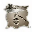 footprints in the sand  tattoo design idea