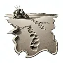 footprints in the sand  tattoo design idea