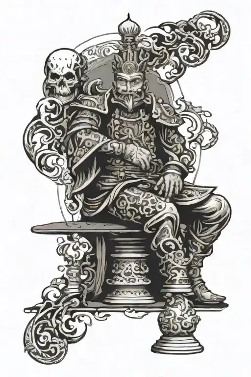 a pawn chess with wrong moved and trying to be a king tattoo design idea