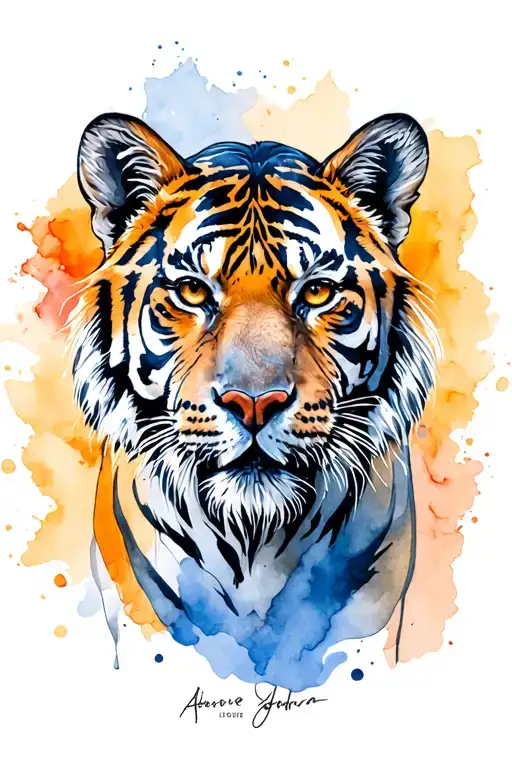 woof tiger tattoo design idea