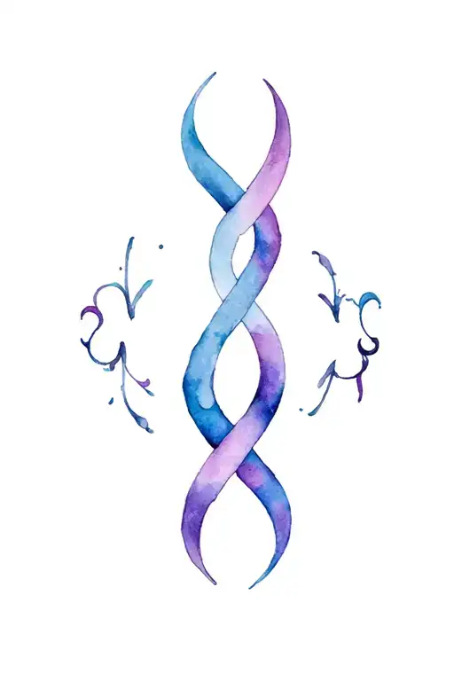 Virgo and cancer zodiac sign intertwined mother daughter  tattoo design idea