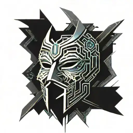 tragedy comedy mask tattoo design idea