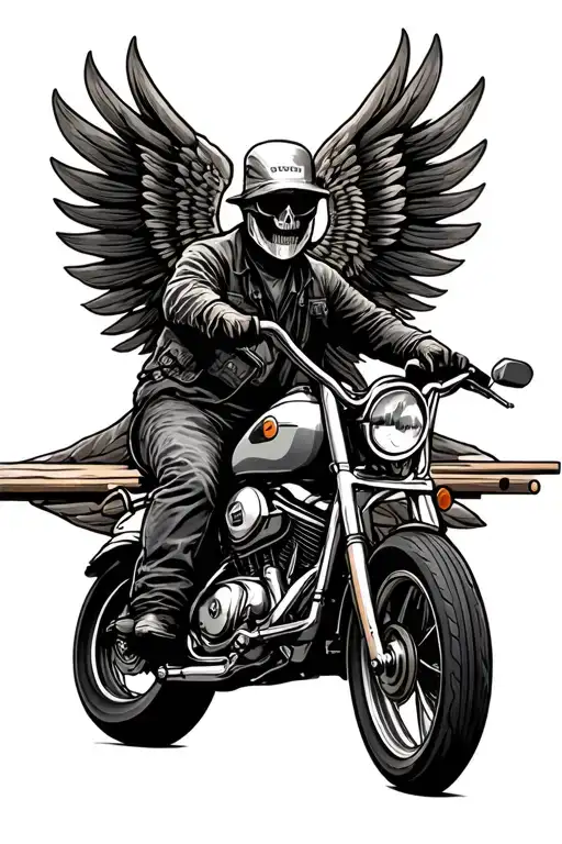 freedom motorcycle carpenter tattoo design idea