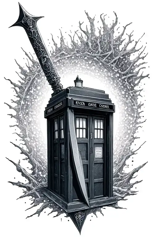 Frostmourne tardis tattoo design idea