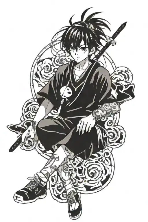 anime character tattoo design idea