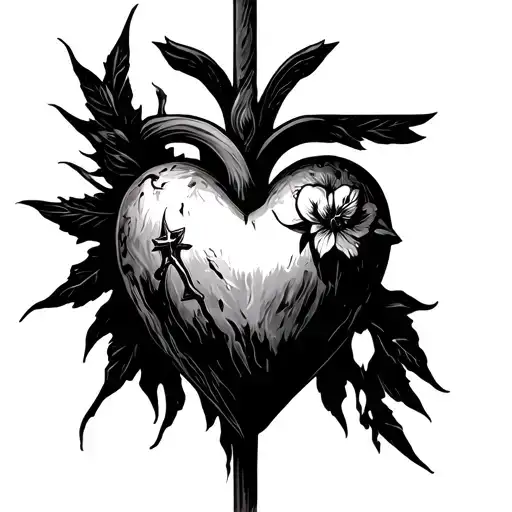 jesus christ sacred heart symbolizing love tattoo design idea