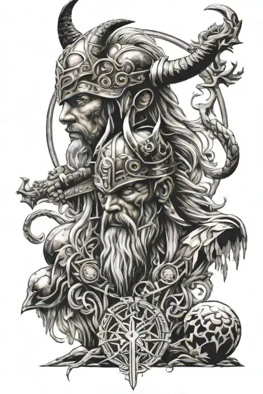 Norse gods tattoo design idea