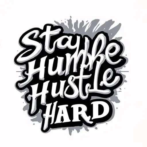stay humble hustle hard tattoo design idea