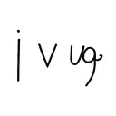 "I v u g" intertwined letters tattoo design idea