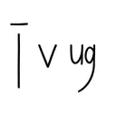 "I v u g" intertwined letters tattoo design idea