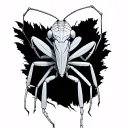 mantis line drawing tattoo design idea