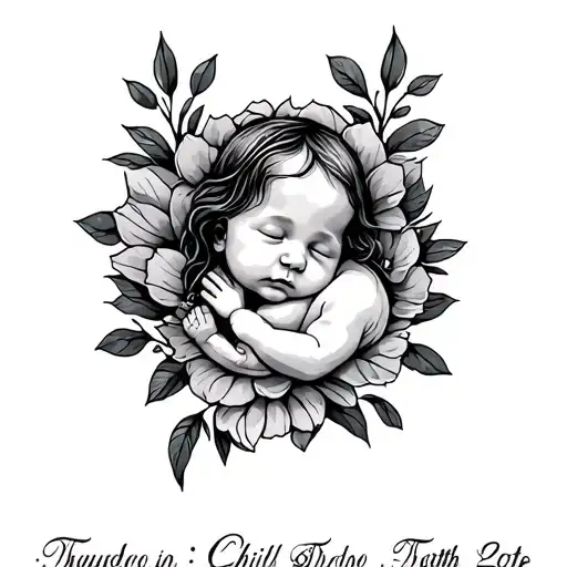 Child Birth Date tattoo design idea