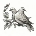 dove holding an olive branch with light rays tattoo design idea