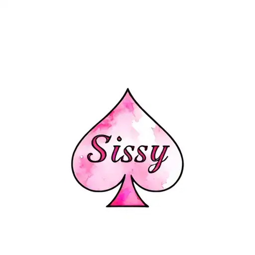 Black Spade with the word "Sissy" in pink tattoo design idea