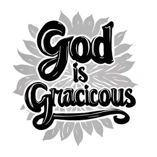 god is gracious in hebrew text tattoo design idea