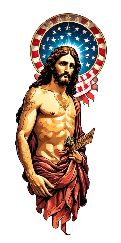 america jesus christ tattoo design idea