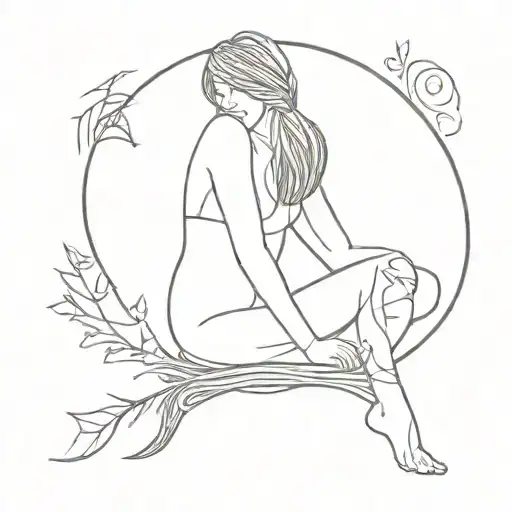 Misty thighs wood working  tattoo design idea