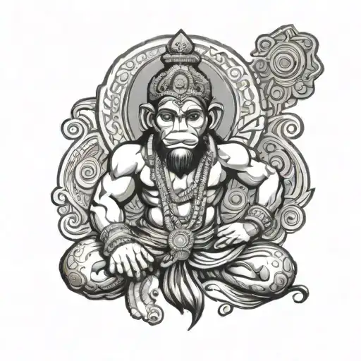 Hanuman Ji small tattoo design idea