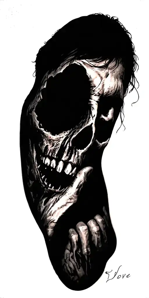 depression suicide love hate tattoo design idea