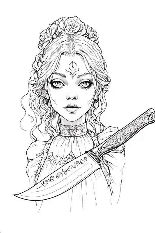 Alice madness returns with a knife  tattoo design idea