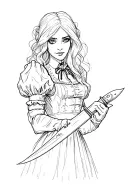 Alice madness returns with a knife  tattoo design idea