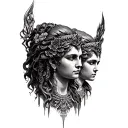 hecate goddess 3 heads tattoo design idea