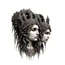 hecate goddess 3 heads tattoo design idea