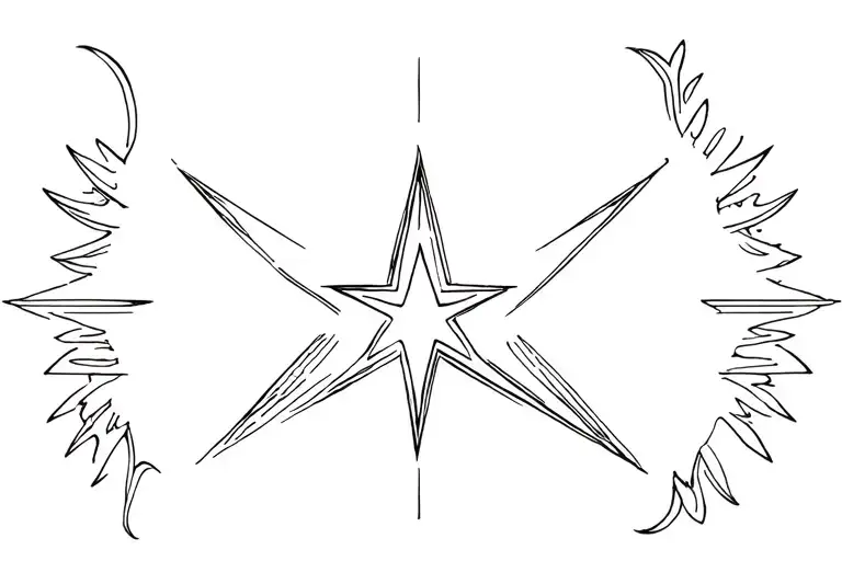 y2k star design looking magical tattoo design idea