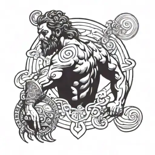 Greek God Atlas holding tattoo design idea
