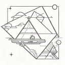 Rick and Morty spaceship picking up a pyramid tattoo design idea