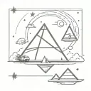 Rick and Morty spaceship picking up a pyramid tattoo design idea