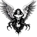 Angel Killing Devil tattoo design idea