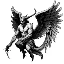 Angel Killing Devil tattoo design idea