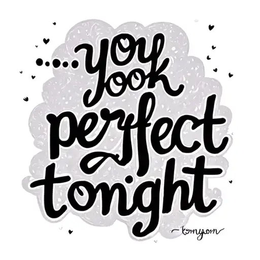 "...you look perfect tonight" Lyrics tattoo design idea