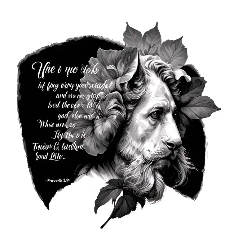 Proverbs 12:14 NLT Bible verse with art tattoo tattoo design idea