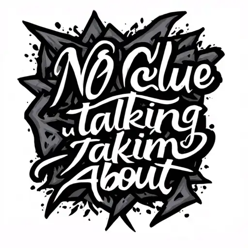 "No clue what u talking about" lattice pattern surrounding tattoo design idea