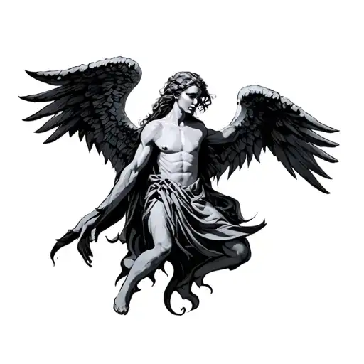 angels vs demons tattoo design idea